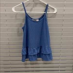 Blue Ruffled Women's Top